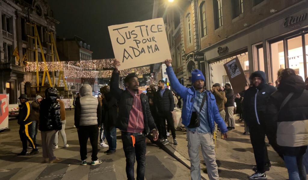 Manifestation à Namur après la mort d’Adama Conde