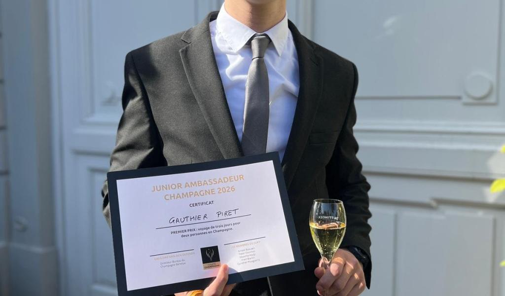 Un jeune étudiant namurois de l'Ilon Saint-Jacques remporte le concours Junior champagne !