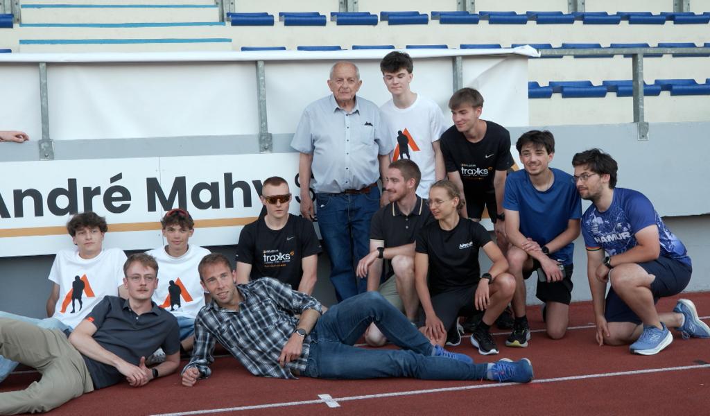 André Mahy à la fête au Stade Adeps de Jambes, qui porte désormais son nom