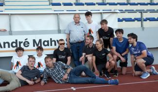 André Mahy à la fête au Stade Adeps de Jambes, qui porte désormais son nom