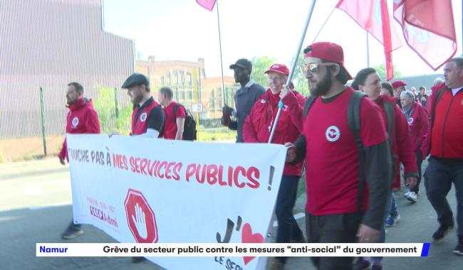 Mobilisation à Namur : les services publics en grève contre les mesures de la coalition Arizona