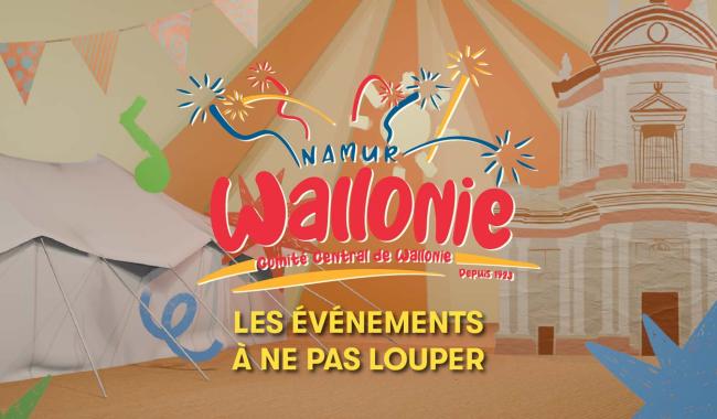 Image illustrative avec logo fêtes de wallonie à Namur