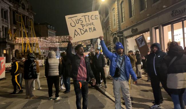 Manifestation à Namur après la mort d’Adama Conde
