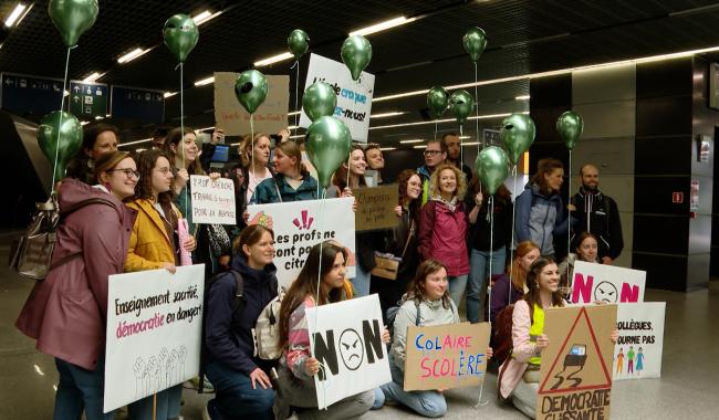 Profs vers Bruxelles et manifestation étudiante perturbée par des casseurs à Namur