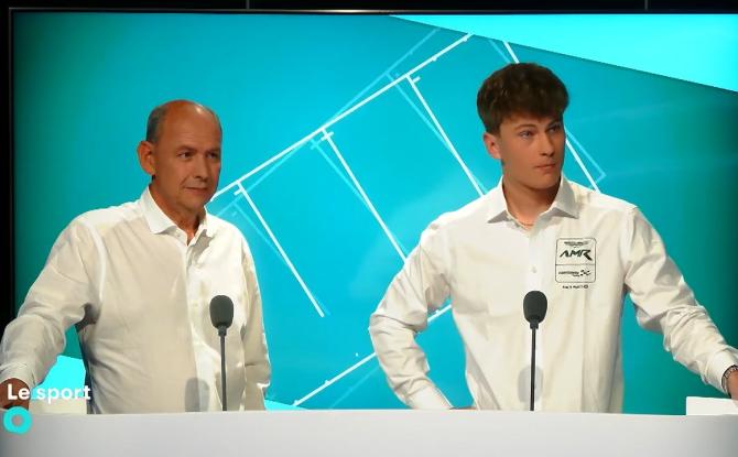 Jean-Michel Baert et Lorens Lecertua pour la dernière du Sport, avec Gilbert Gillard de Biesme