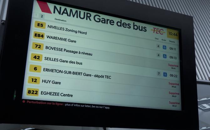 Grève des bus : forte mobilisation à Namur, usagers dans l’expectative