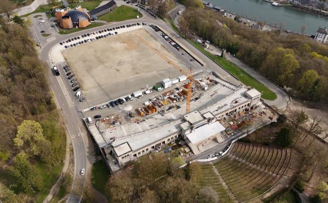 Citadelle de Namur : le chantier du Stade des jeux et du Théâtre de verdure à mi-parcours