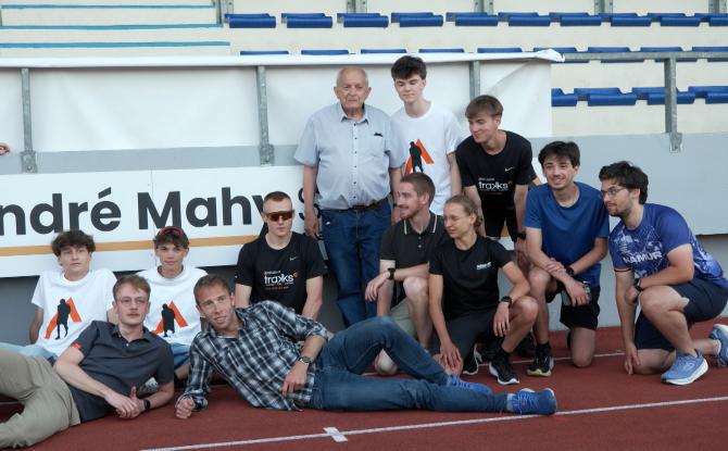 André Mahy à la fête au Stade Adeps de Jambes, qui porte désormais son nom