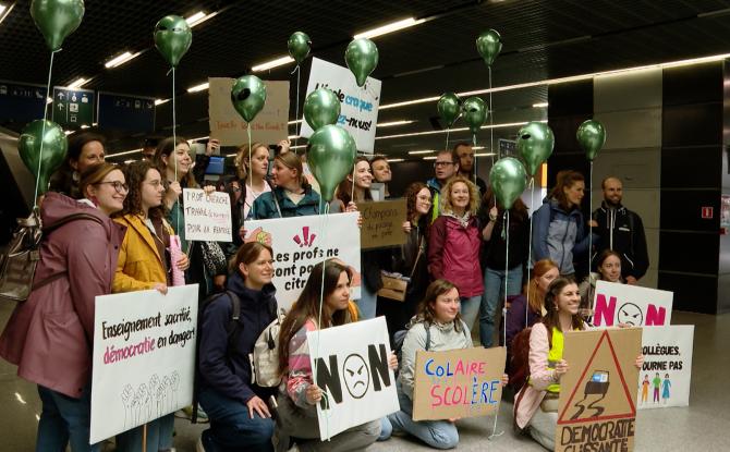 Profs vers Bruxelles et manifestation étudiante perturbée par des casseurs à Namur